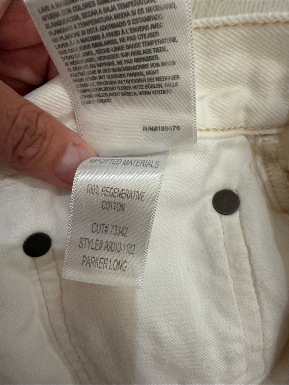 Agolde White Raw-Hem High-Rise Jean Shorts - 27 - Biscuit - Picture 3 of 5